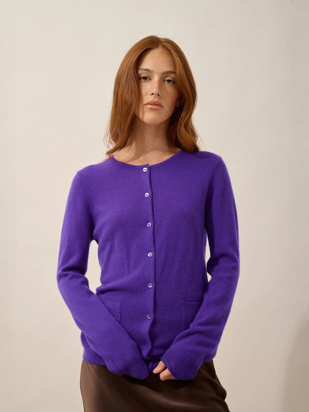 KATHARINE Cardigan Col Rond Gentiane