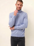 CONNOR Pull Col Roulé Bleu Dragée Chiné
