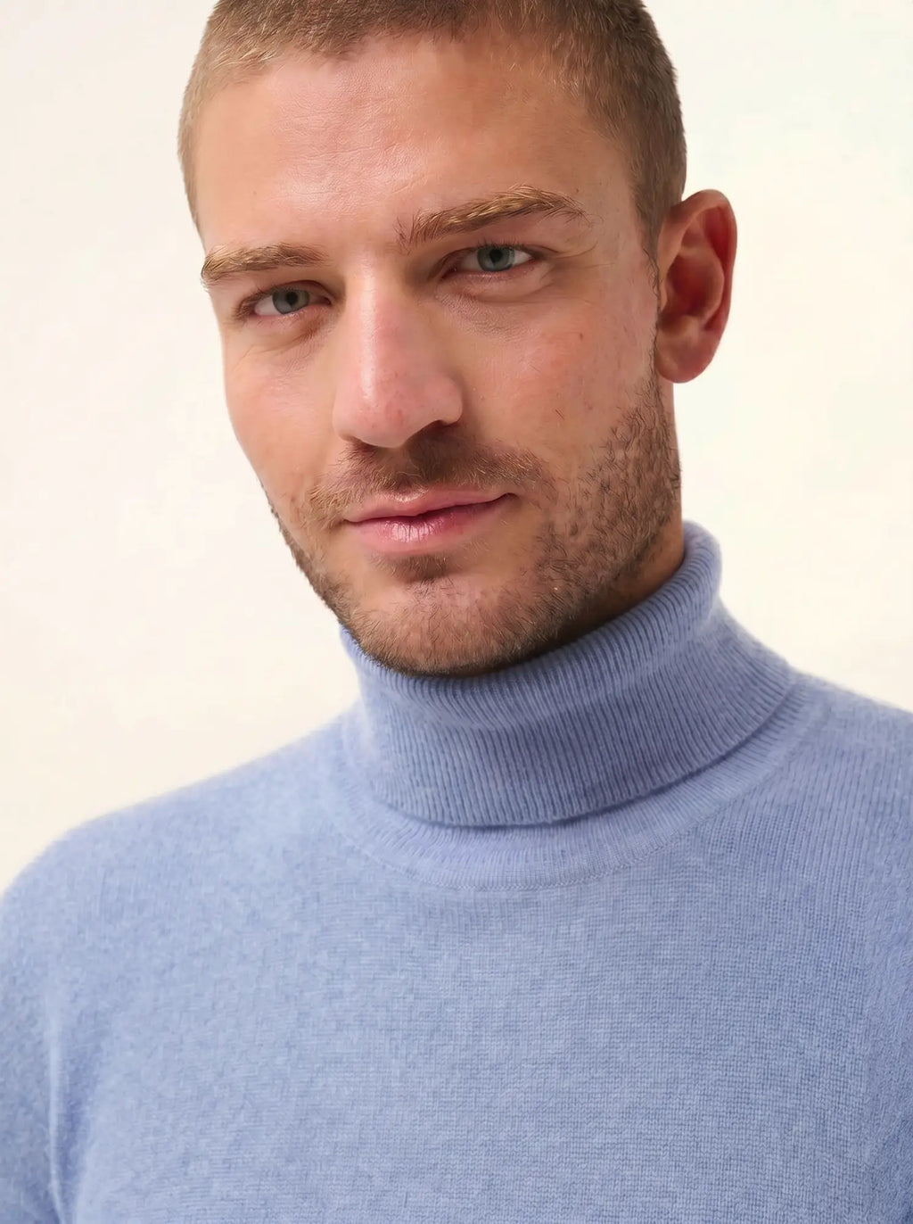 CONNOR Pull Col Roulé Bleu Dragée Chiné