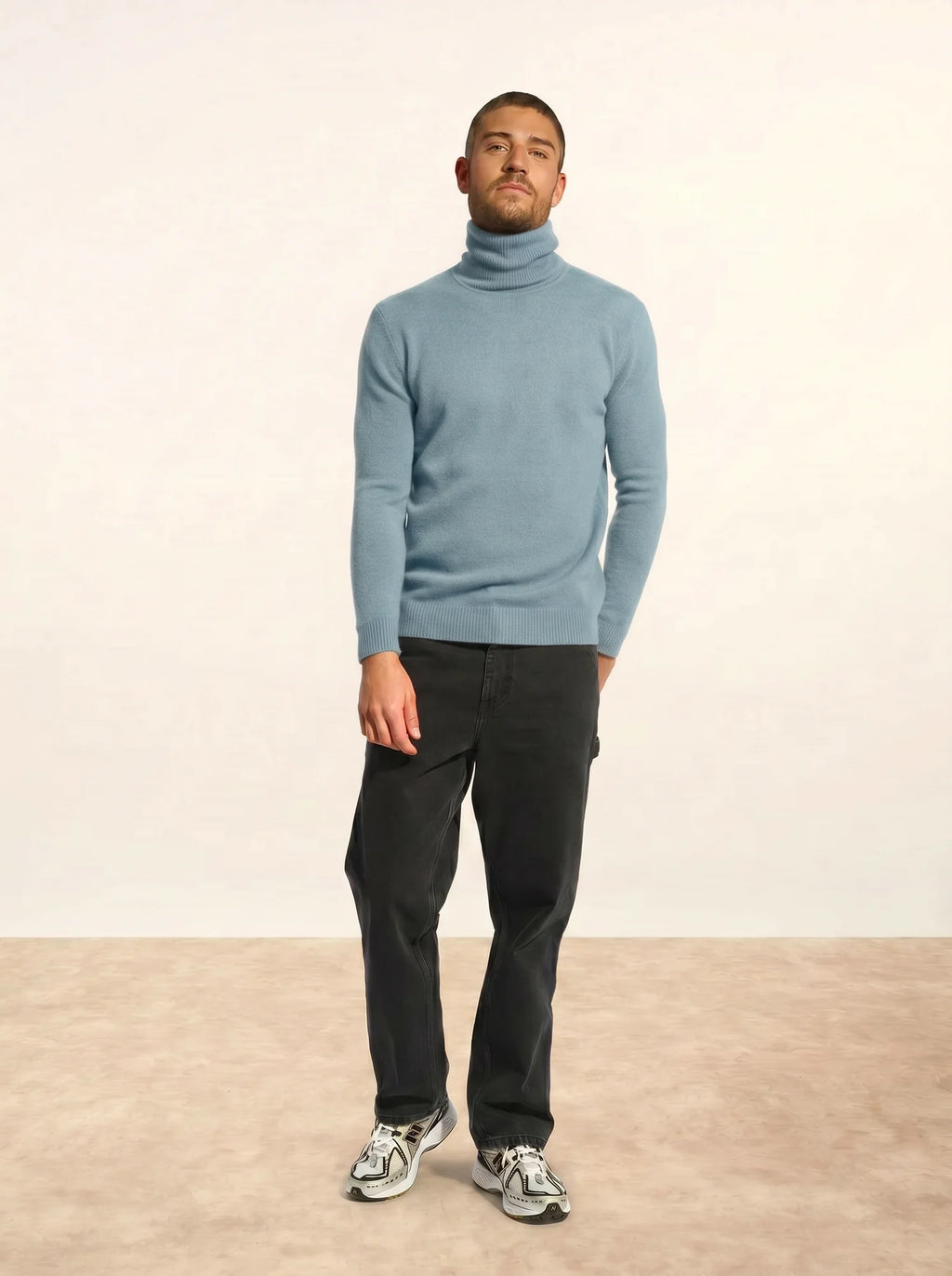 SACHA Sweater Turtleneck 4 Ply Light Petrol