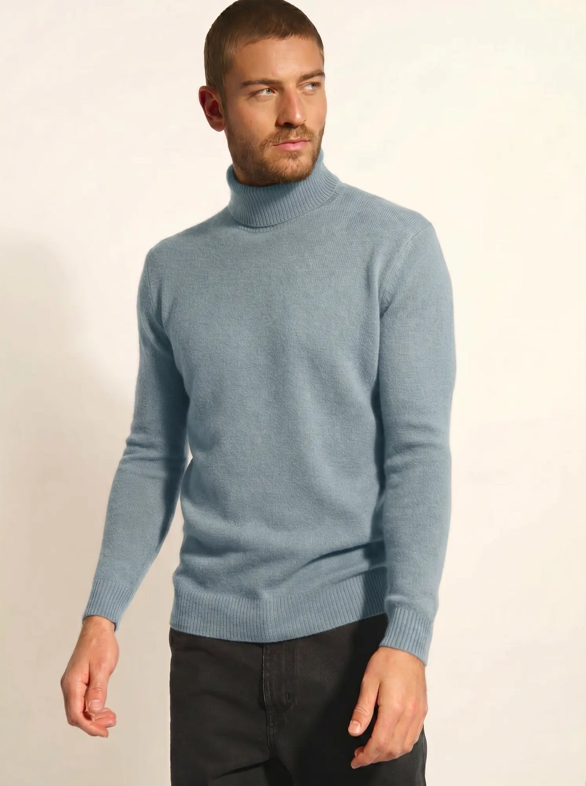 SACHA Sweater Turtleneck 4 Ply Light Petrol