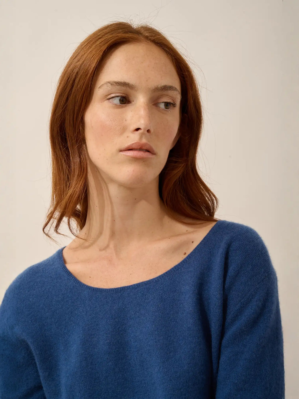 FIONA Pull Col Rond Bleu Perse