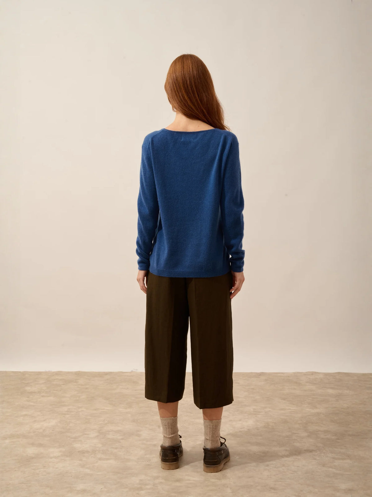 FIONA Pull Col Rond Bleu Perse