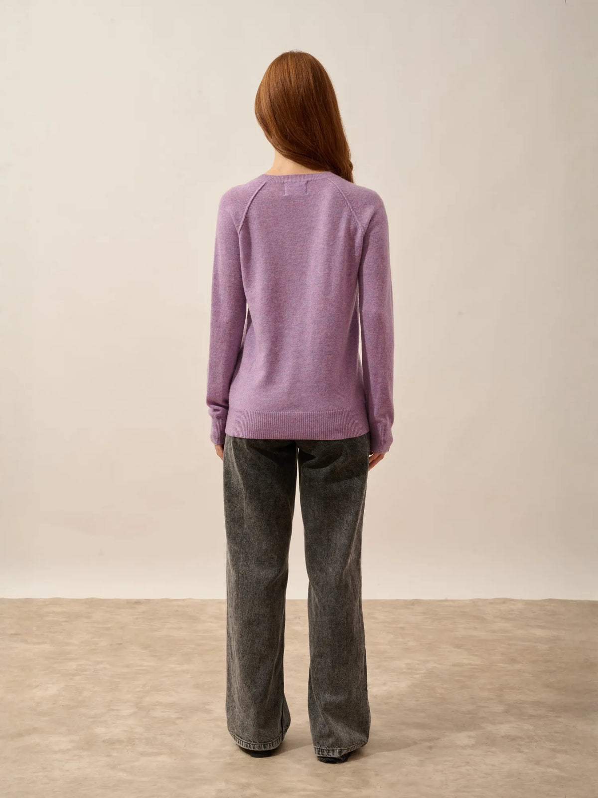 HELEN Pull Col Rond Lilas Chiné
