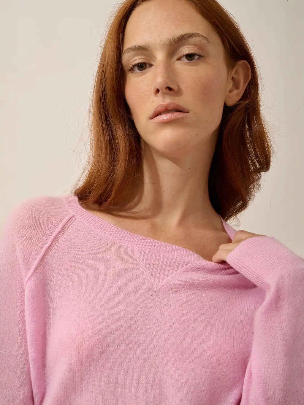 HELEN Pullover Rundhalsausschnitt Rosenquarz