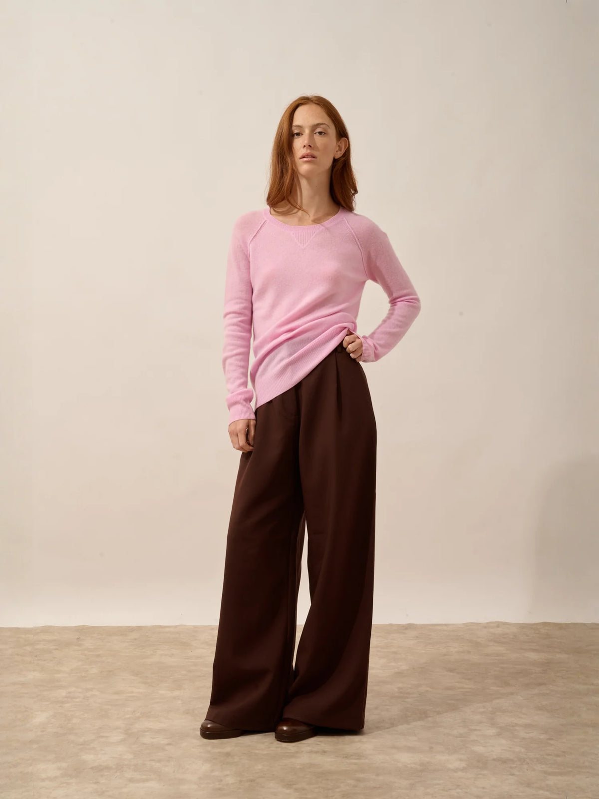 HELEN Pullover Rundhalsausschnitt Rosenquarz