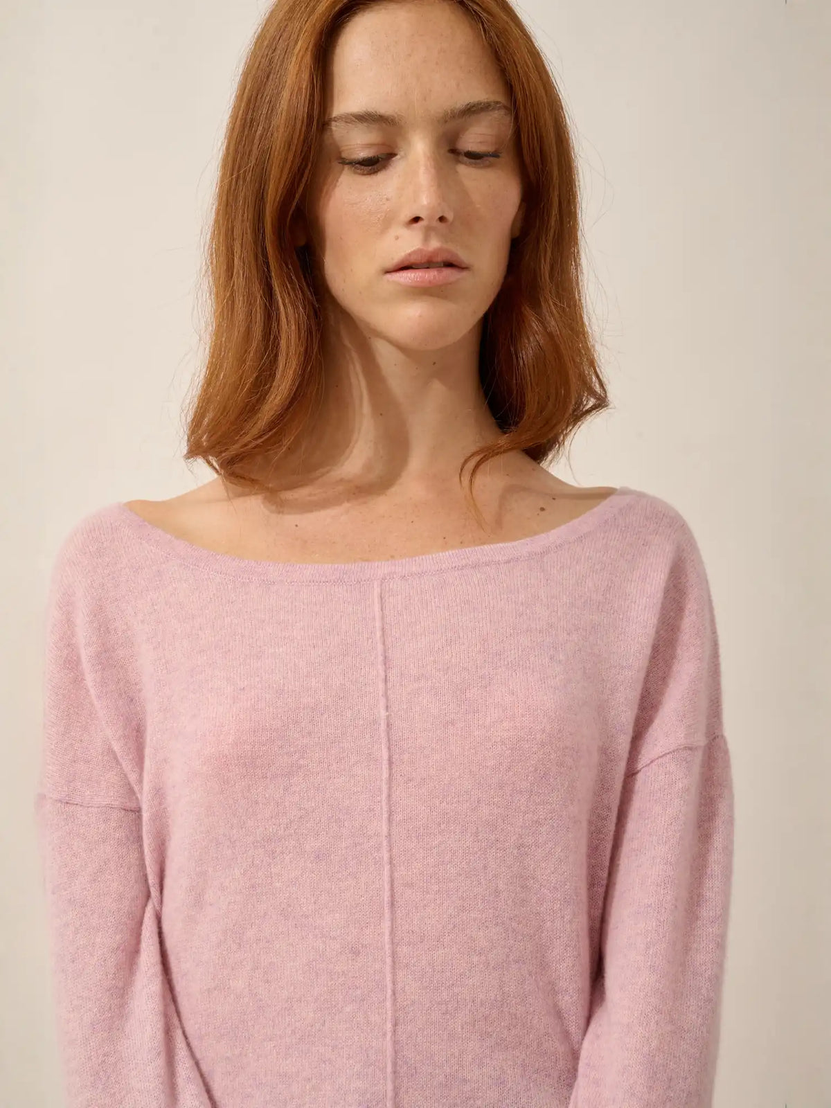KAREN Pullover U-Boot-Ausschnitt Marshmallow meliert
