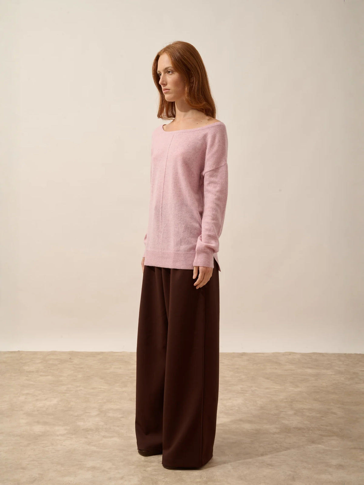 KAREN Pullover U-Boot-Ausschnitt Marshmallow meliert