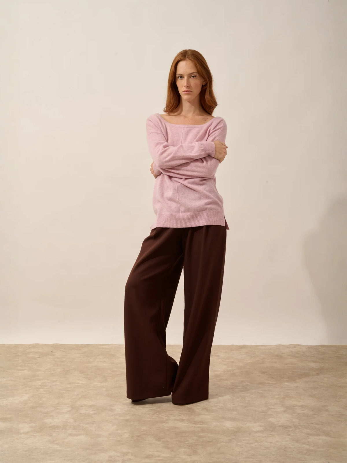 KAREN Pullover U-Boot-Ausschnitt Marshmallow meliert