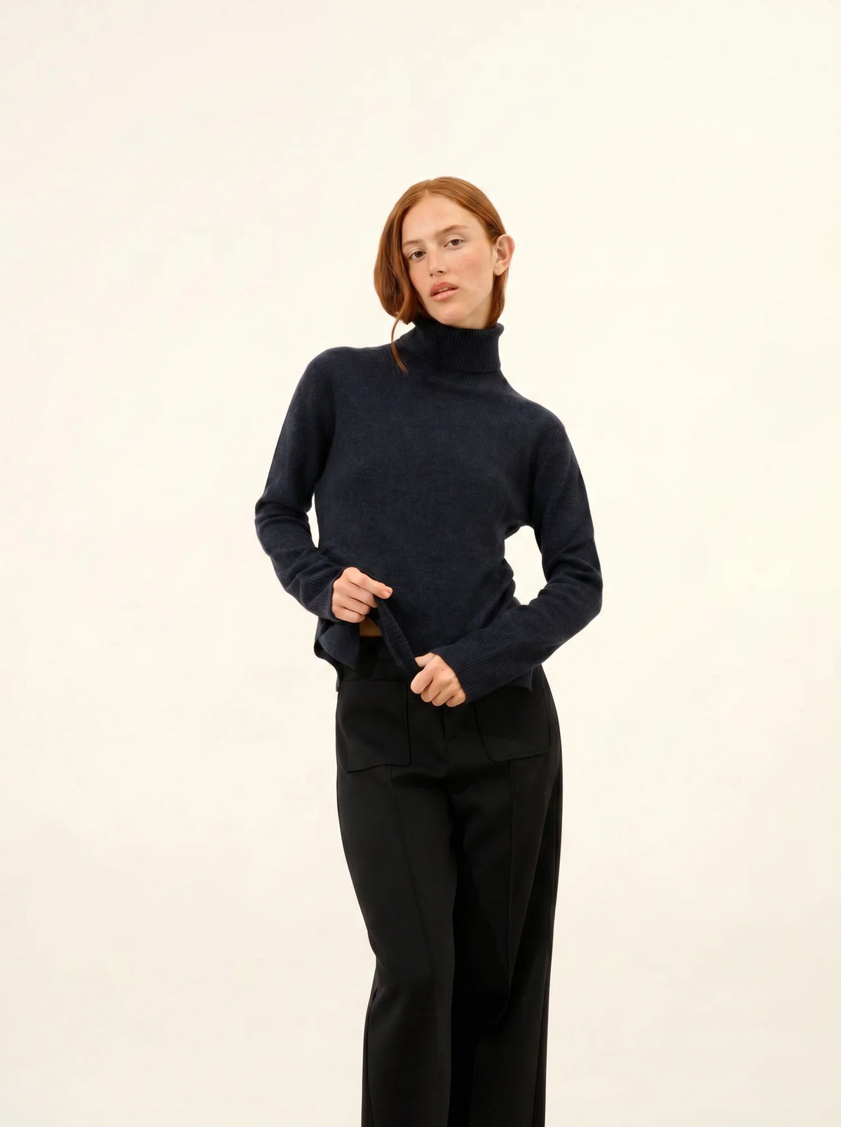 LEXIE Pull Col Roulé Caviar