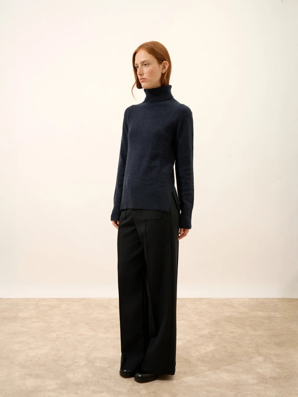 LEXIE Pull Col Roulé Caviar