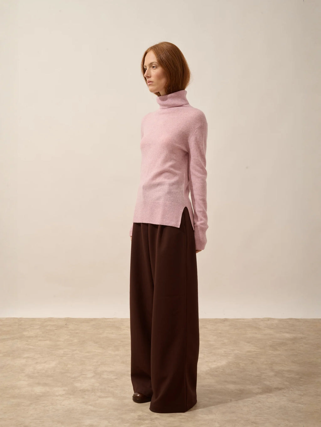 LEXIE Pull Col Roulé Guimauve Chiné