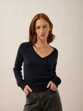 PHOEBE Pullover V-Ausschnitt Kaviar