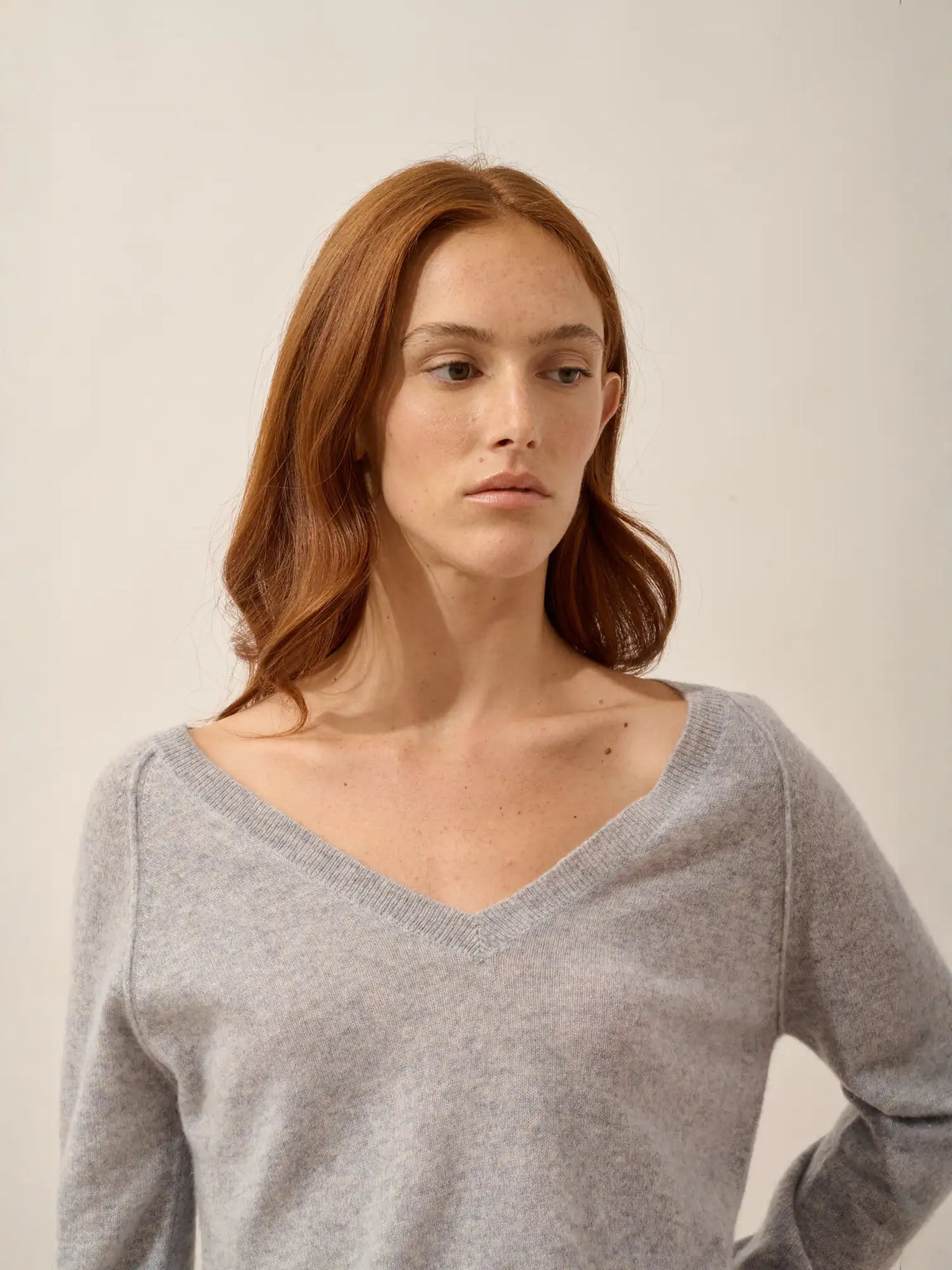 PHOEBE Pull Col V Horizon Chiné