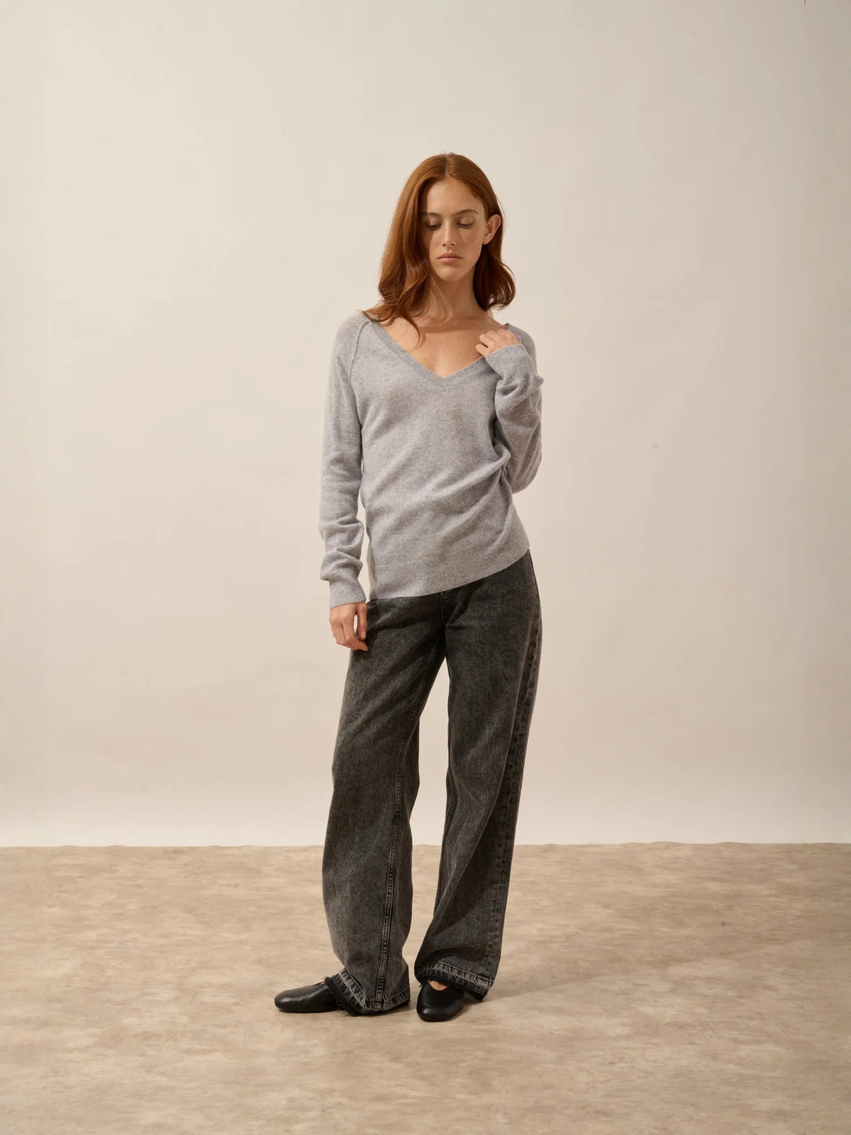 PHOEBE Pull Col V Horizon Chiné