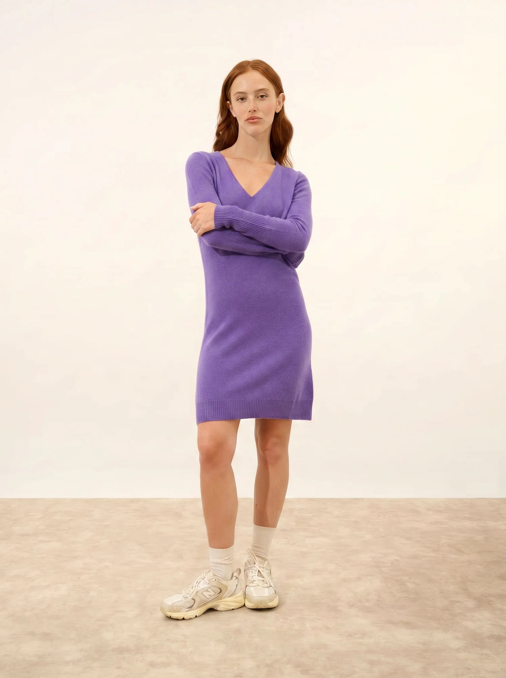 TRACY Robe Col V Glycine