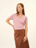 GLAMIS T-Shirt V-Ausschnitt Marshmallow meliert