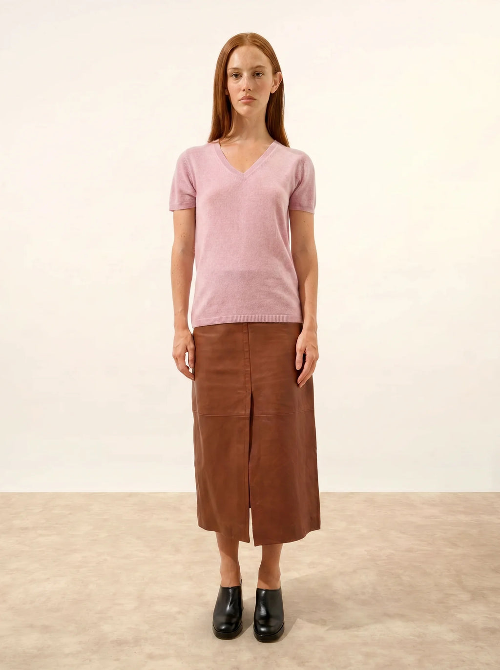 GLAMIS T-Shirt V-Ausschnitt Marshmallow meliert