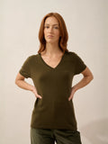 GLAMIS T-Shirt V-Ausschnitt Kastanienbraun