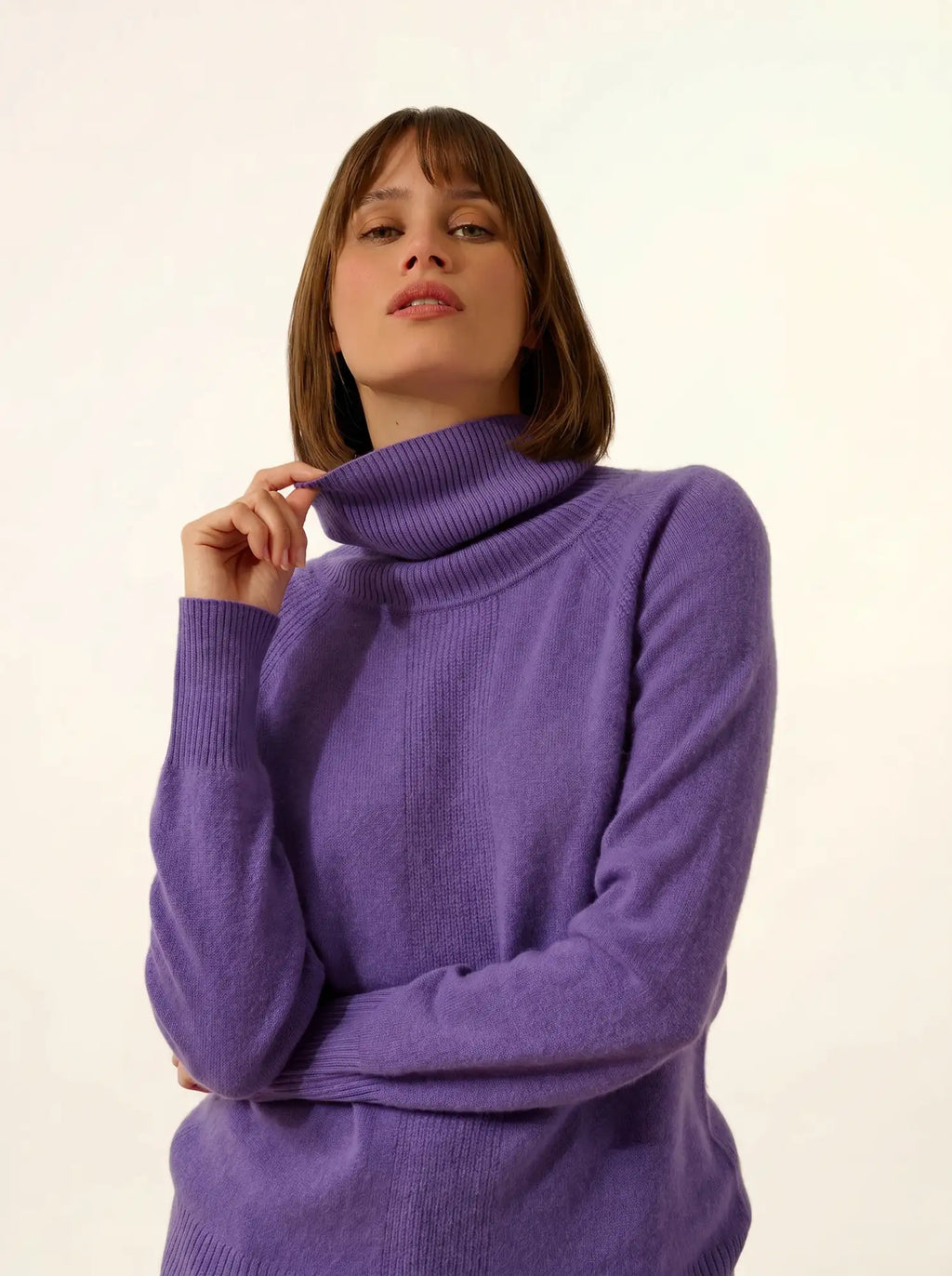 LILLY Pullover Rollkragen Glyzinie