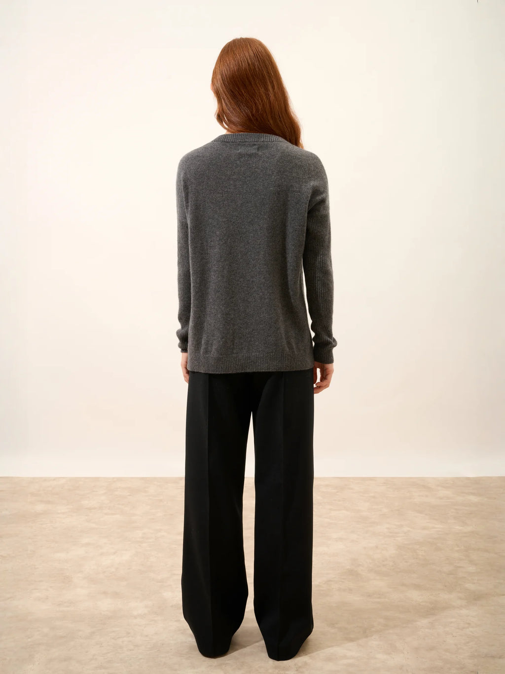 ALVERIS Pull Col Rond Anthracite Chiné
