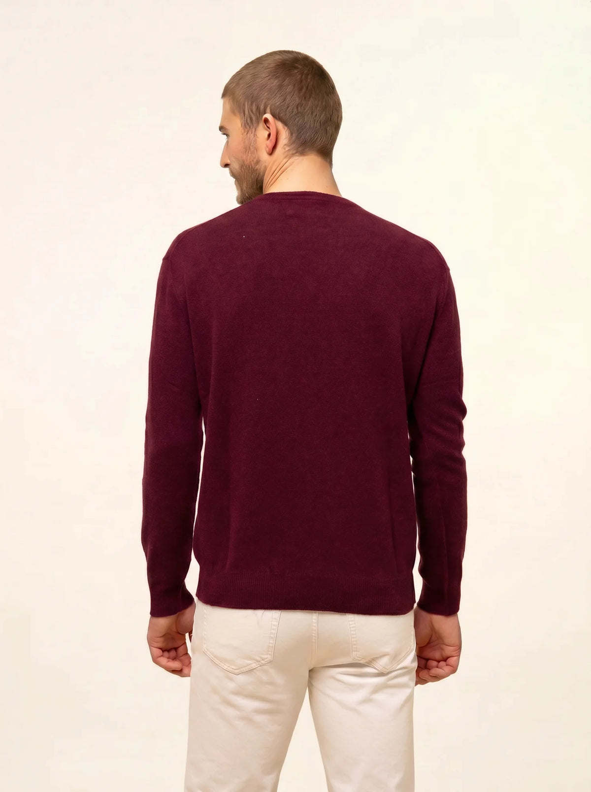 NOE Pull Col Rond Bordeaux