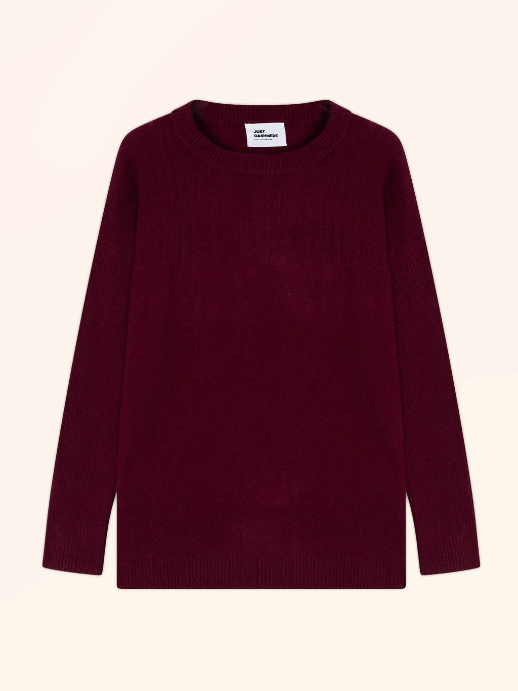 ALVERIS Pull Col Rond Bordeaux