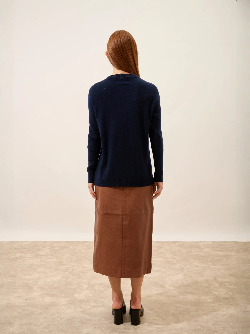 ALVERIS Pull Col Rond Bleu Marine