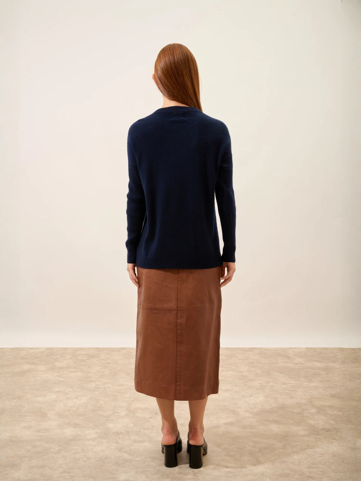 ALVERIS Pull Col Rond Bleu Marine