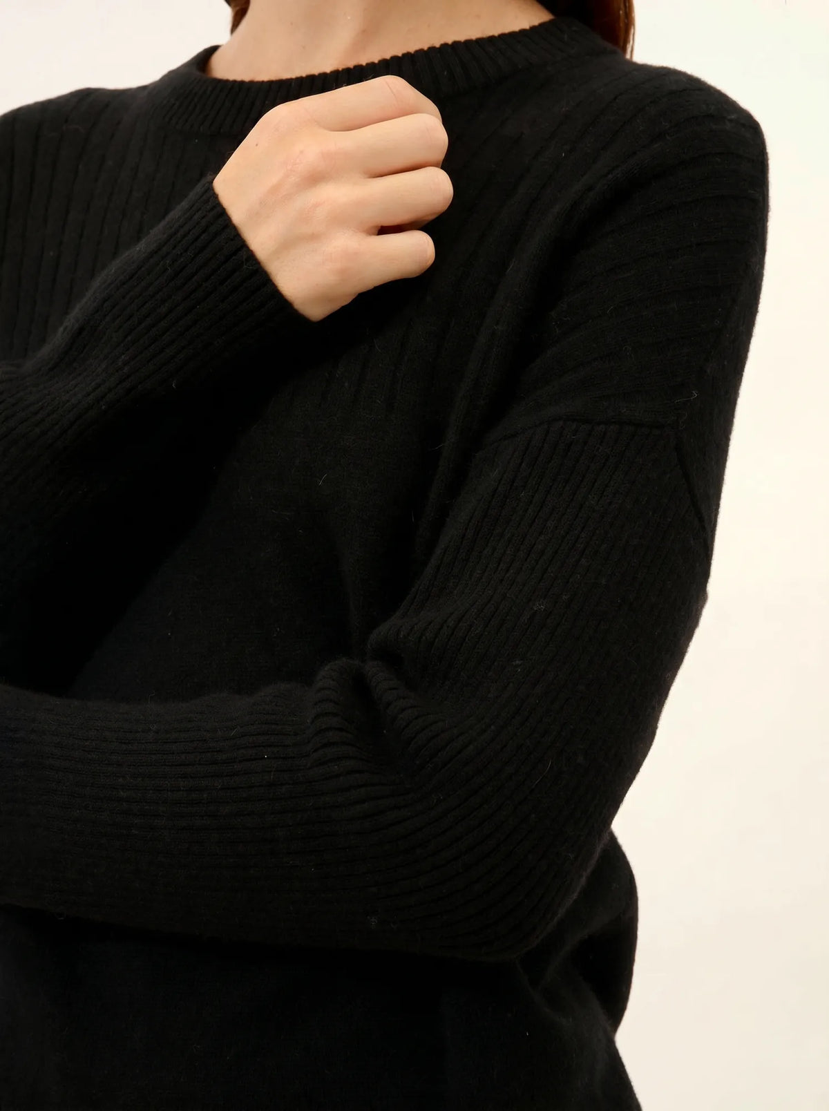 ALVERIS Pull Col Rond Noir