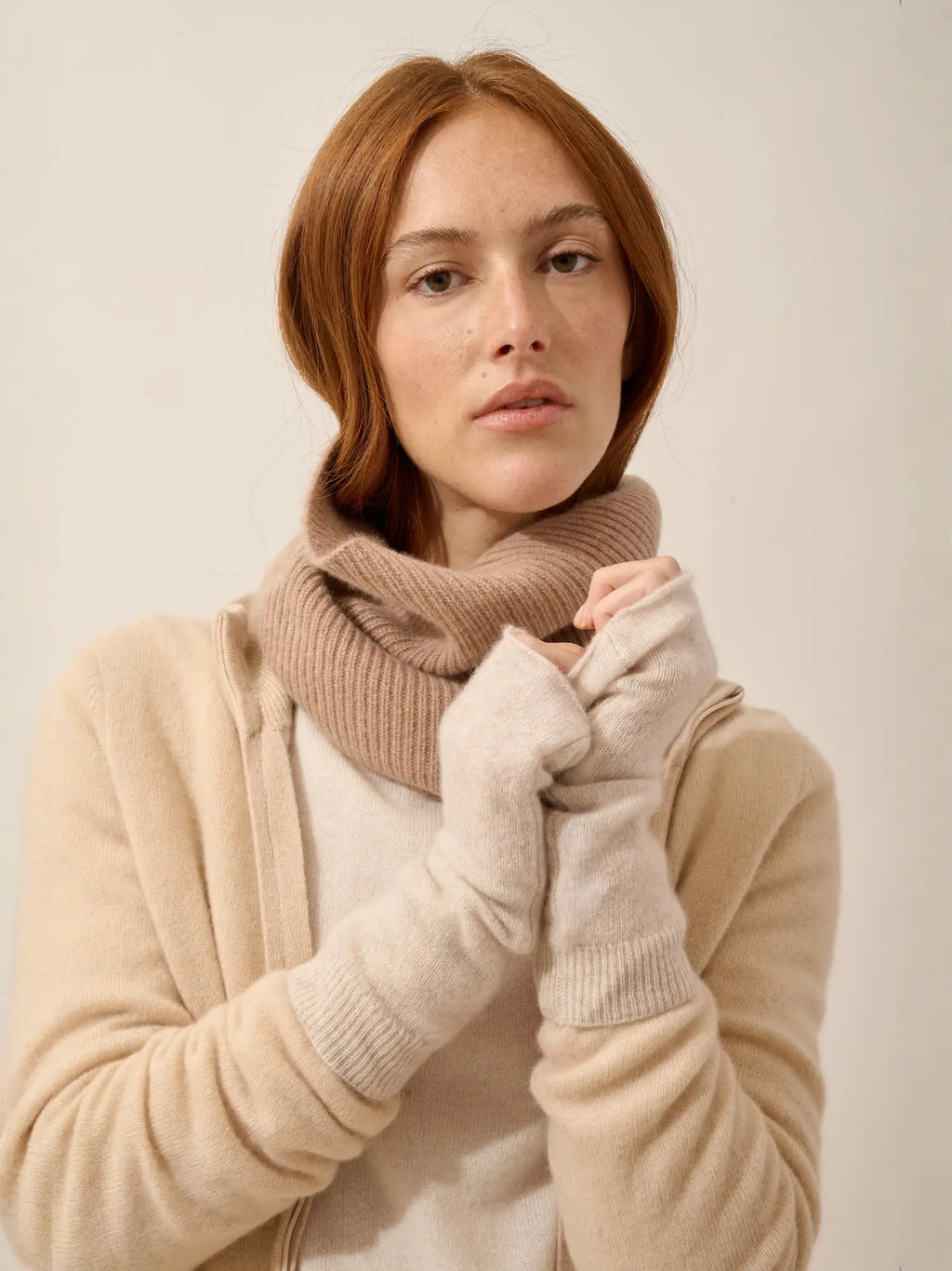 ZOE Mitaines Beige Chiné