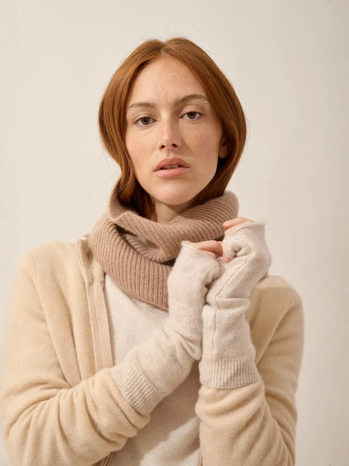 ZOE Mitaines Beige Chiné