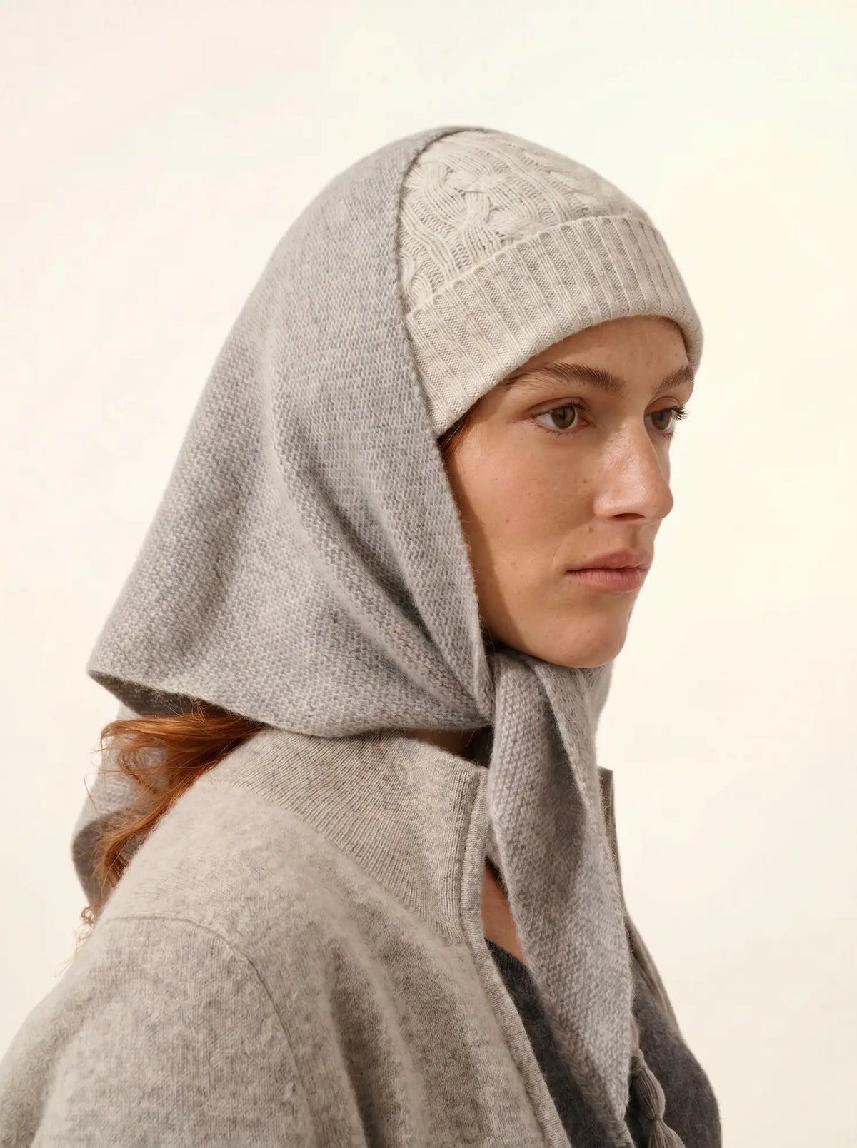 CLEO Bonnet 4 Fils Glacier Chiné