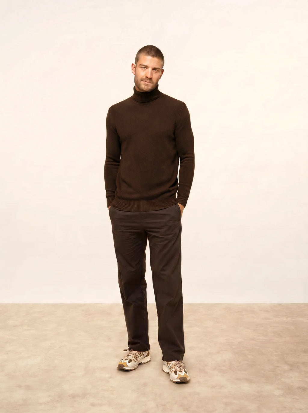 SACHA Pullover Rollkragen 4-fädig Schokobraun