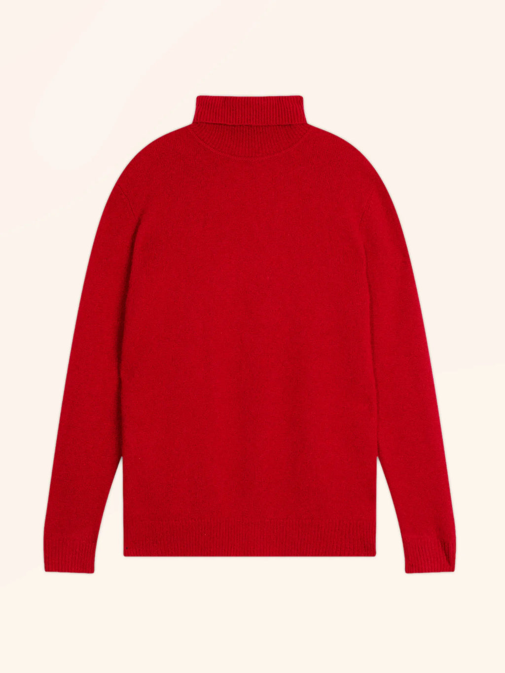 SACHA Pull Col Roulé 4 Fils Rouge