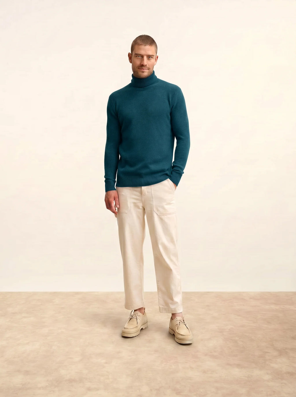 SACHA Sweater Turtleneck 4 Ply Teal Green