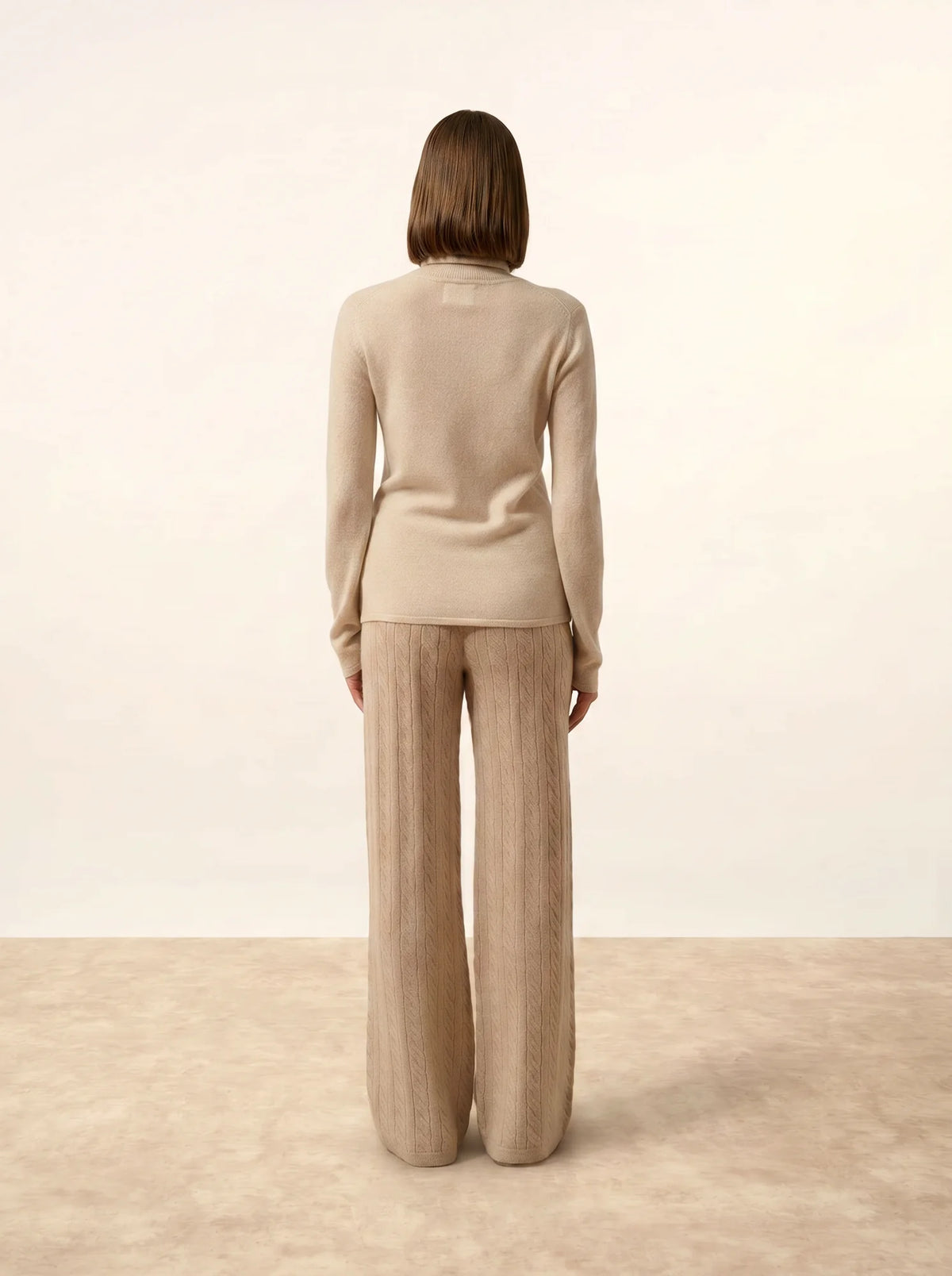 AVA Pullover Rollkragen Beige meliert