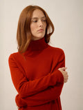 AVA Pull Col Roulé Rubis