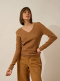 JOAN Pull Col V Noisette