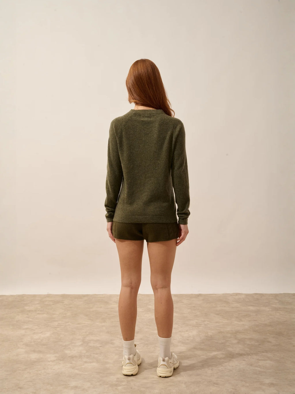JANE Pull Col Rond Army Chiné