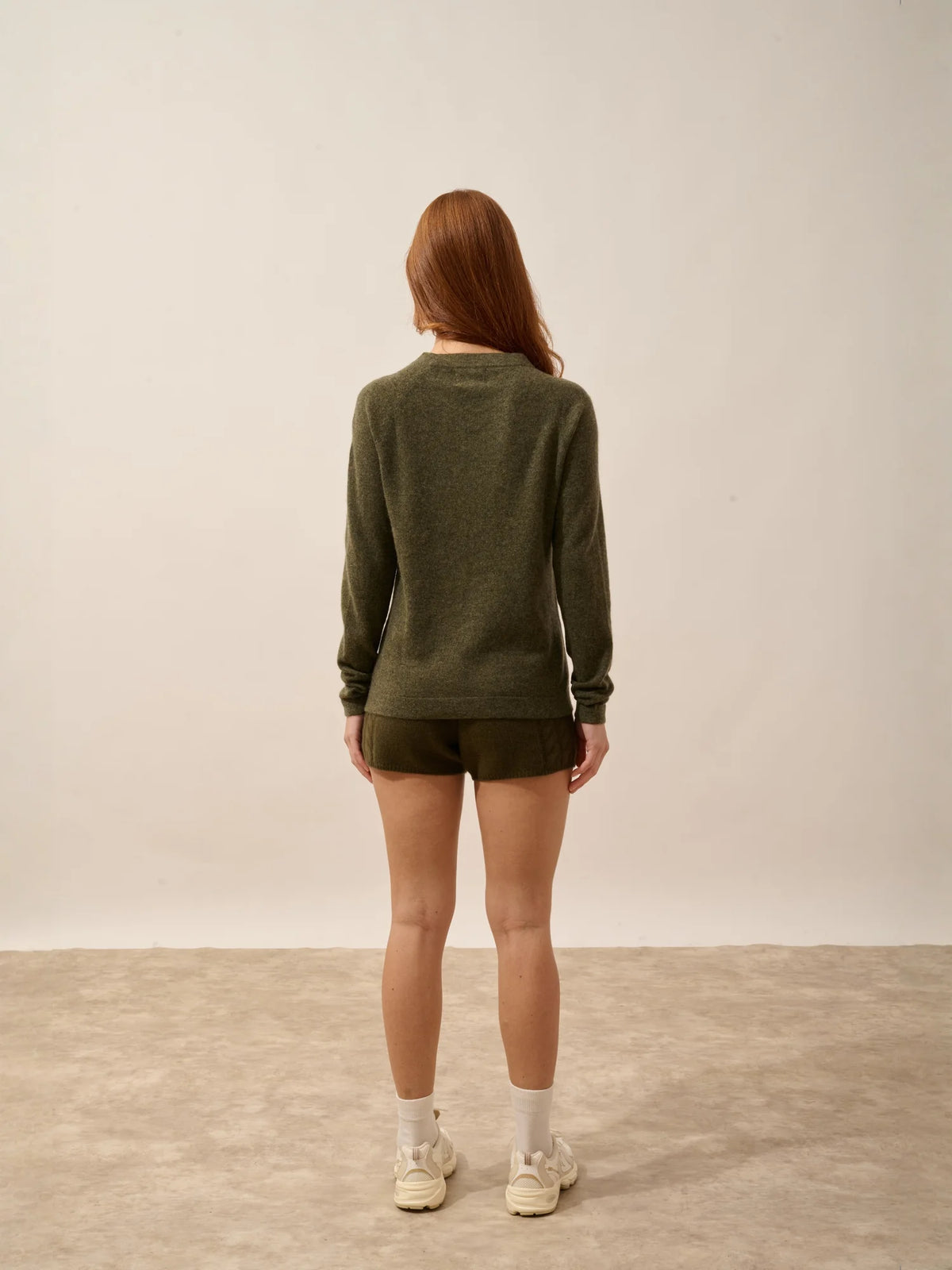 JANE Pull Col Rond Army Chiné