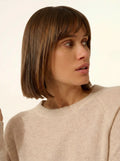 JANE Pullover Rundhalsausschnitt Beige meliert