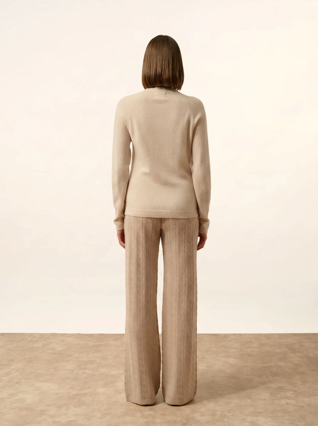 JANE Pullover Rundhalsausschnitt Beige meliert