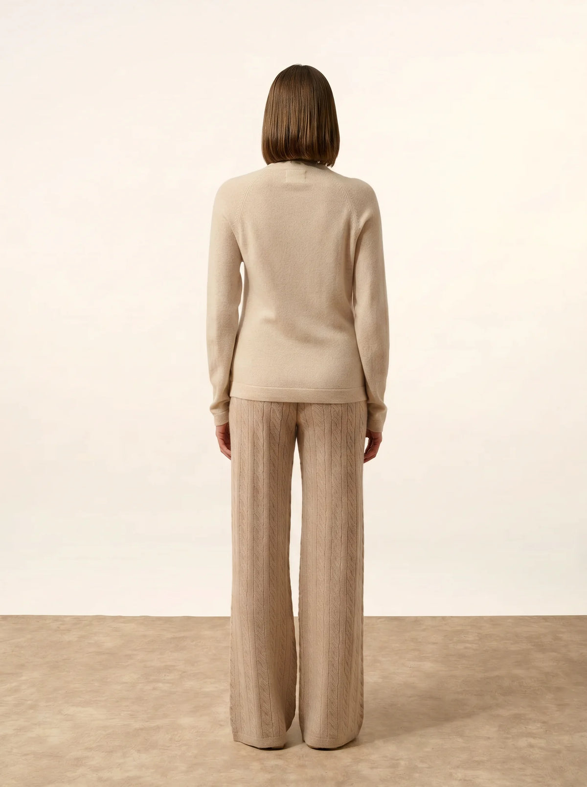 JANE Pullover Rundhalsausschnitt Beige meliert