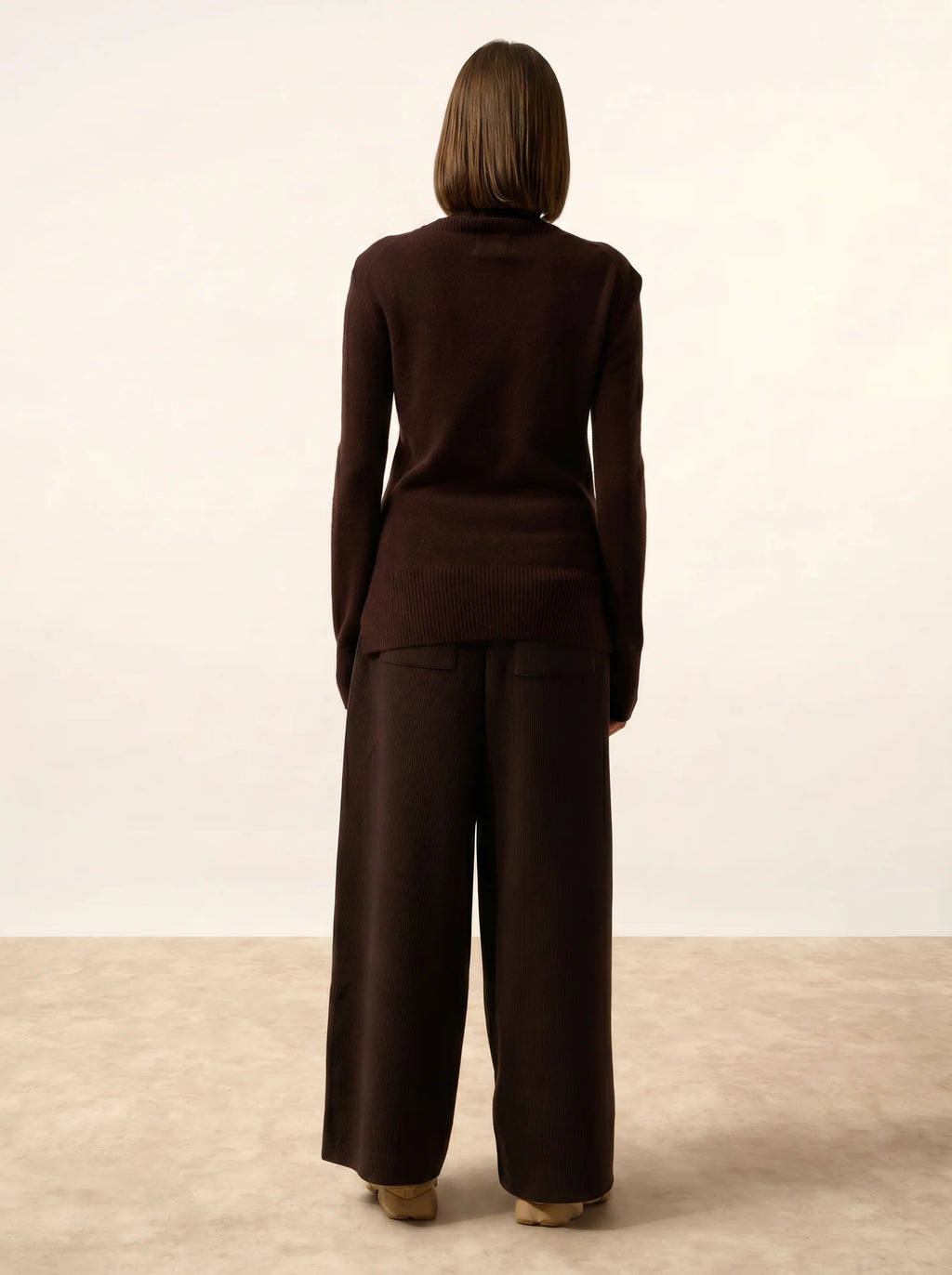 LEXIE Pull Col Roulé Choco