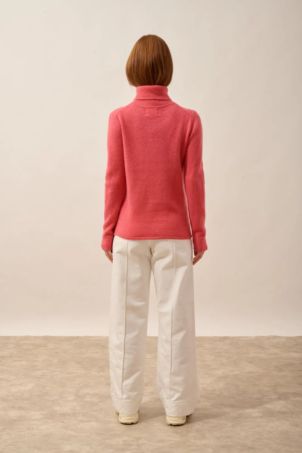 MATT Pullover Rollkragen 4-fädig Erdbeerrot