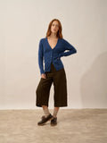 NORMA Strickjacke V-Ausschnitt Ozeanblau meliert