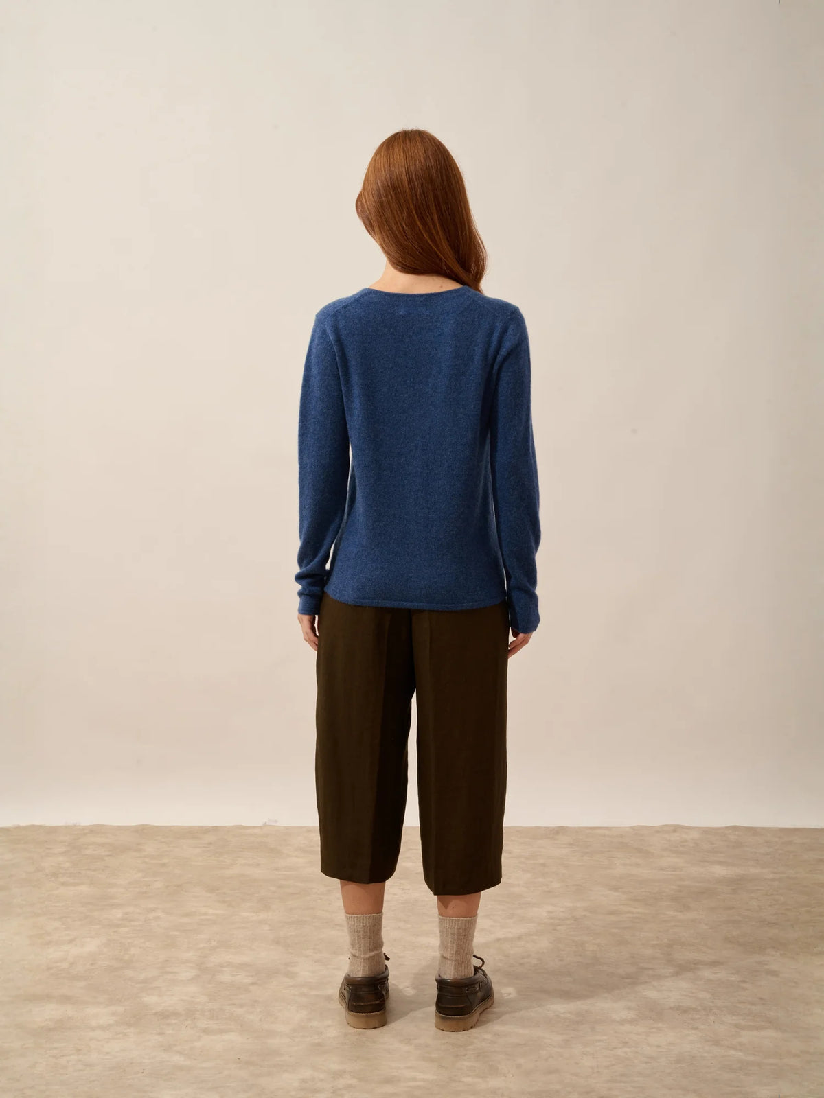 NORMA Strickjacke V-Ausschnitt Ozeanblau meliert