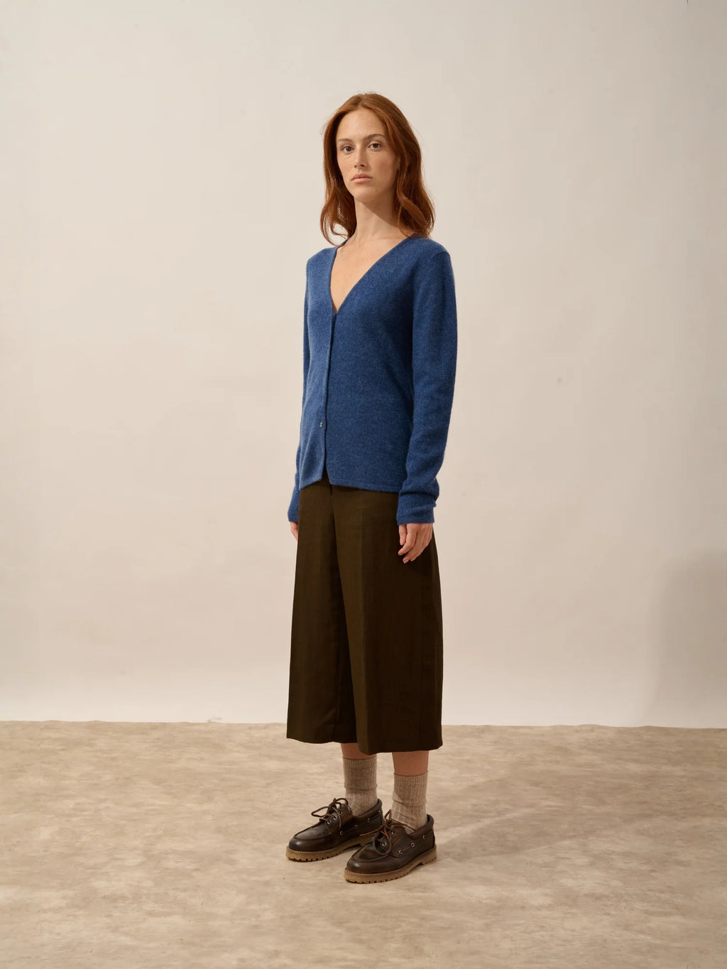 NORMA Strickjacke V-Ausschnitt Ozeanblau meliert