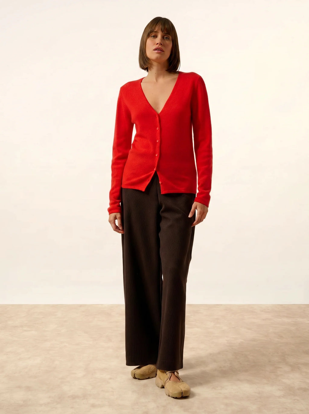 NORMA Cardigan Col V Tomate